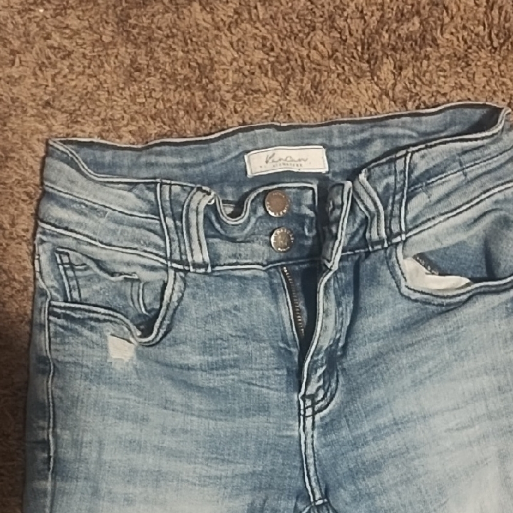 #2135 Stylish Blue Distressed Women Jeans Kan Cans Skinny Jeans - Picture 2 of 5